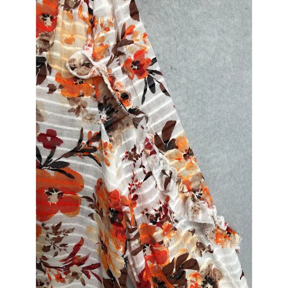 Badgley Mischka Floral Top Women's XL Long Sleeves with Ruffles NEW - Picture 2 of 9